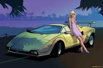 Blonde vrouw bij auto