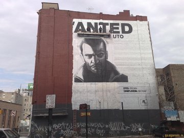 GTA4 wanted poster muur schildering