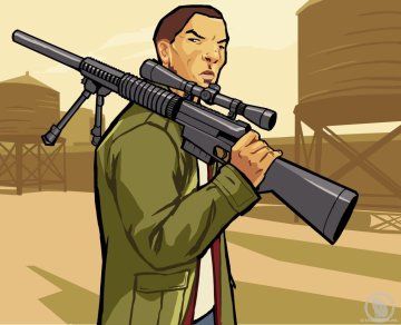 Huang with Sniper on shoulder