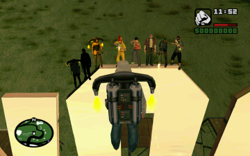 Groepsfoto op het Vinewood bord