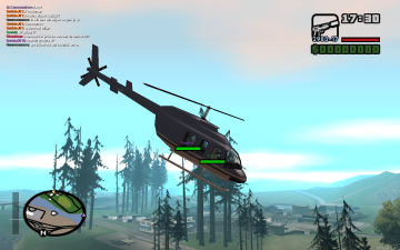 In de helicopter
