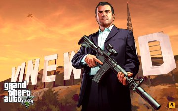 Michael with Vinewood sign