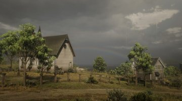 Regenboog bij Blackwater.