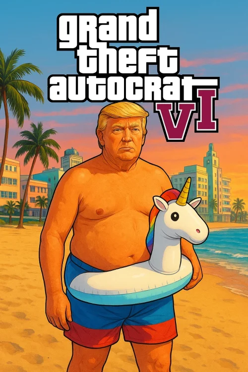 Grand Theft Autocrat VI - Donald Trump on Vice City Beach